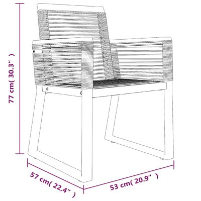 vidaXL 7-delige Tuinset PVC-rattan zwart