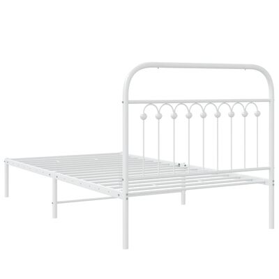 vidaXL Bedframe met hoofdbord metaal wit 100x200 cm