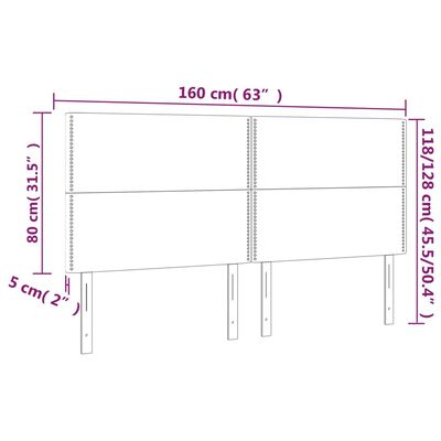 vidaXL Hoofdbord LED 160x5x118/128 cm fluweel roze