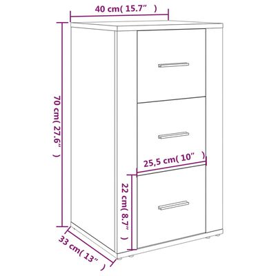 vidaXL Dressoir 40x33x70 cm bewerkt hout betongrijs