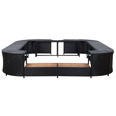 vidaXL Spa-ombouw vierkant 268x268x55 cm poly rattan zwart