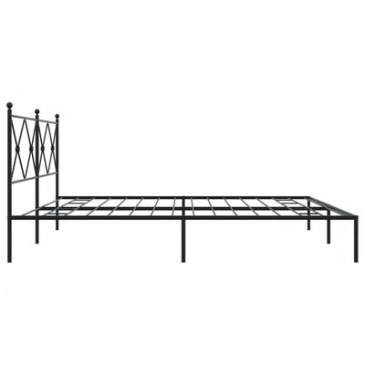 vidaXL Bedframe met hoofdbord metaal zwart 200x200 cm