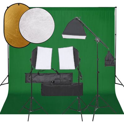 vidaXL Fotostudioset met verlichtingsset, achtergrond en reflector