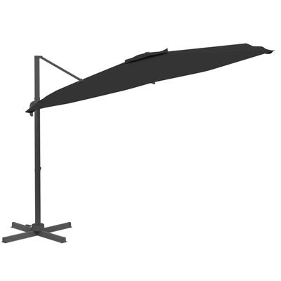 vidaXL Zweefparasol met aluminium paal 400x300 cm zwart