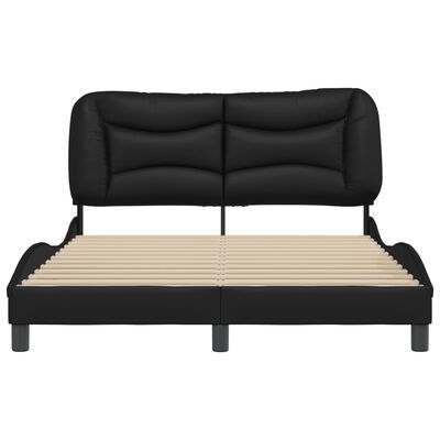 vidaXL Bedframe met hoofdeind kunstleer zwart 140x190 cm