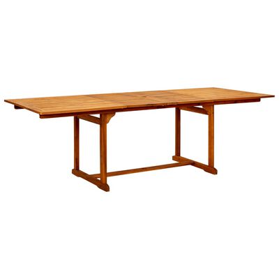 vidaXL Tuintafel (160-240)x100x75 cm massief acaciahout