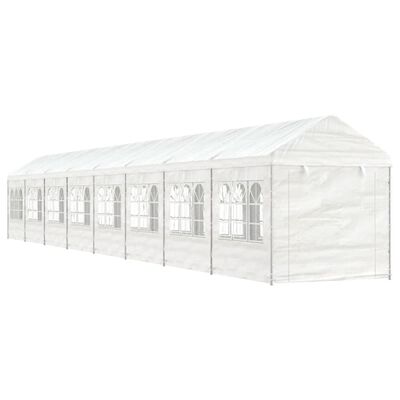 vidaXL Prieel met dak 17,84x2,28x2,69 m polyetheen wit