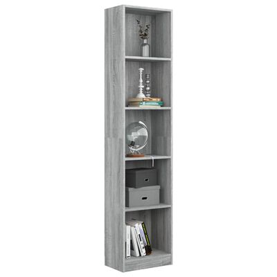 vidaXL Boekenkast 40x24x175 cm bewerkt hout grijs sonoma eikenkleurig