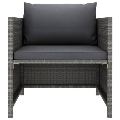 vidaXL 7-delige Loungeset met kussens poly rattan grijs