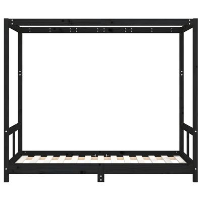 vidaXL Kinderbedframe 80x160 cm massief grenenhout zwart