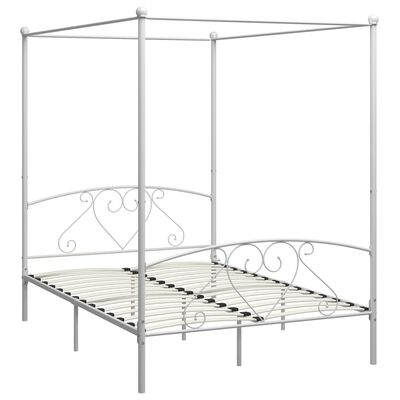 vidaXL Hemelbedframe metaal wit 140x200 cm