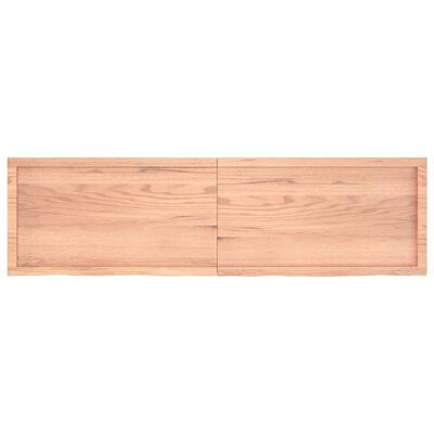 vidaXL Wastafelblad 180x50x(2-6) cm behandeld massief hout lichtbruin