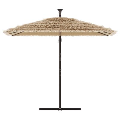 vidaXL Parasol met LED's en stalen paal 246x246x230 cm bruin