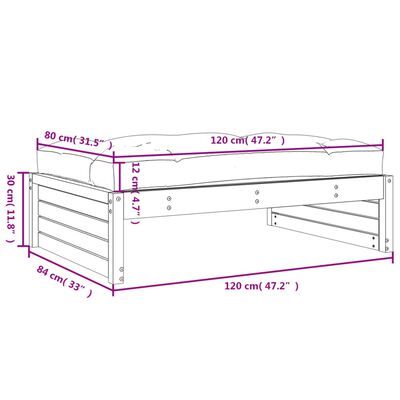 vidaXL Tuinvoetenbank 120x80 cm massief douglashout