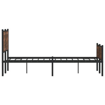 vidaXL Bedframe hoofd- en voeteneinde metaal bruin eiken 140x200 cm