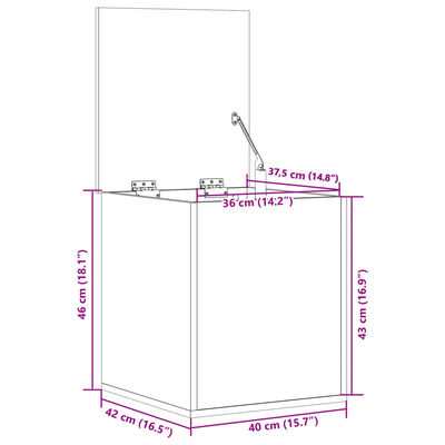 vidaXL Opbergbox 40x42x46 cm bewerkt hout bruin eikenkleurig