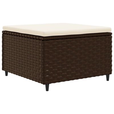 vidaXL 5-delige Loungeset met kussens poly rattan bruin