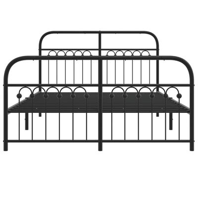 vidaXL Bedframe met hoofd- en voeteneinde metaal zwart 140x200 cm