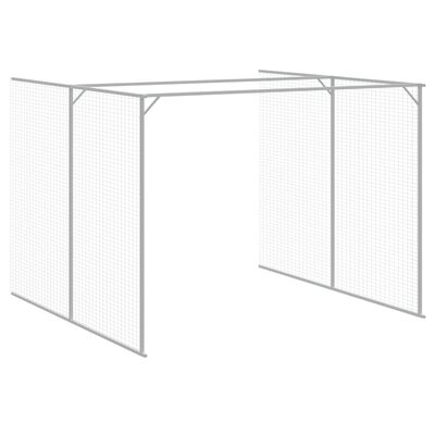 vidaXL Hondenhok met ren 214x661x181 cm gegalvaniseerd staal antraciet