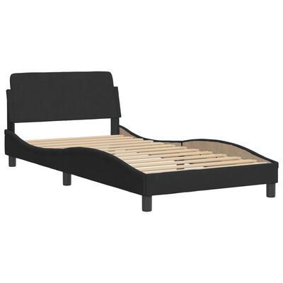 vidaXL Bedframe met hoofdeinde fluweel zwart 100x200 cm