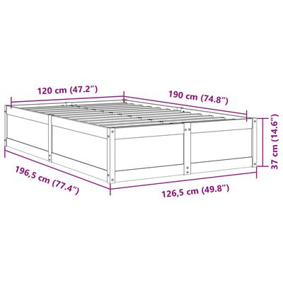 vidaXL Bedframe zonder matras massief grenenhout wit 120x190 cm