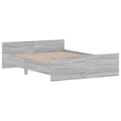 vidaXL Bedframe met hoofd- en voeteneinde grijs sonoma 140x190 cm