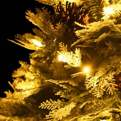 vidaXL Kerstboom met LED en dennenappels 120 cm PVC en PE groen