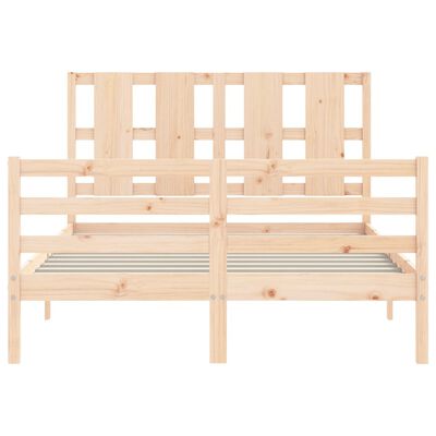 vidaXL Bedframe met hoofdbord massief hout 140x190 cm