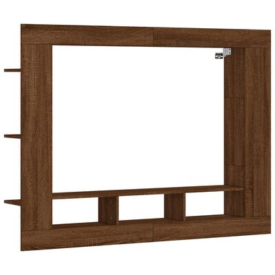 vidaXL Tv-meubel 152x22x113 cm bewerkt hout bruin eikenkleur