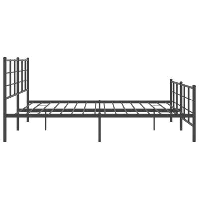 vidaXL Bedframe met hoofd- en voeteneinde metaal zwart 200x200 cm