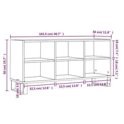 vidaXL Tv-meubel 103,5x30x50 cm bewerkt hout betongrijs