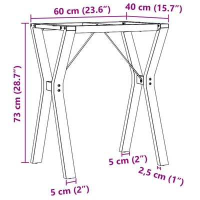 vidaXL Eettafelpoten Y-frame 60x40x73 cm gietijzer