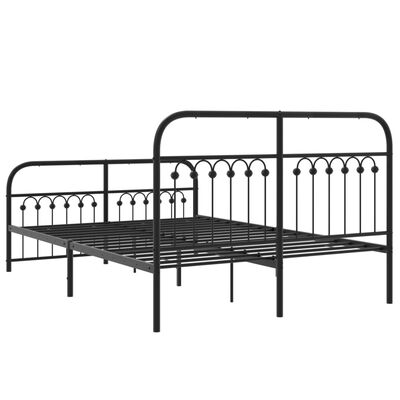 vidaXL Bedframe met hoofd- en voeteneinde metaal zwart 140x200 cm