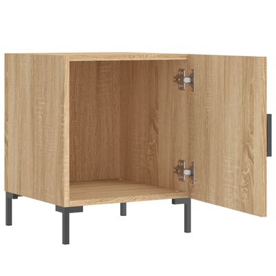 vidaXL Nachtkastje 40x40x50 cm bewerkt hout sonoma eikenkleurig