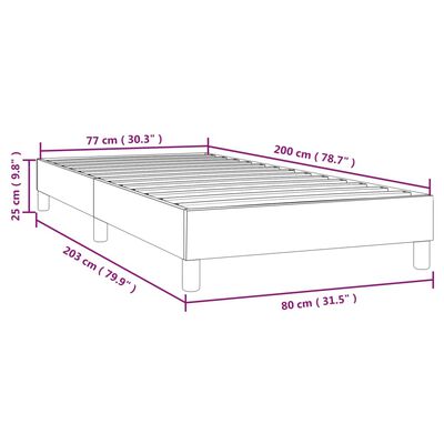 vidaXL Bedframe stof taupe 80x200 cm