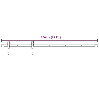 vidaXL Schuifdeur met beslag 85x210 cm massief grenenhout