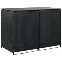 vidaXL Containerberging dubbel 148x80x111 cm poly rattan zwart