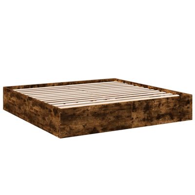 vidaXL Bedframe bewerkt hout gerookt eikenkleurig 180x200 cm