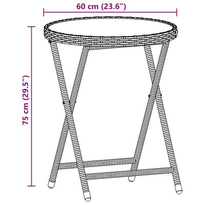 vidaXL 3-delige Bistroset met kussens poly rattan en glas beige