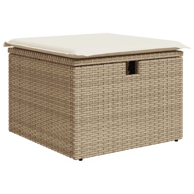 vidaXL 7-delige Loungeset met kussens poly rattan beige