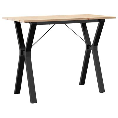 vidaXL Eettafel Y-frame 100x50x75 cm massief grenenhout en gietijzer