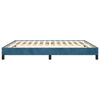 vidaXL Bedframe zonder matras 160x200 cm fluweel donkerblauw