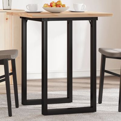 vidaXL Eettafel O-frame 70x70x75,5 cm massief grenenhout en gietijzer