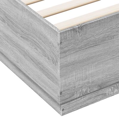 vidaXL Bedframe met LED-verlichting grijs sonoma eiken 200x200 cm