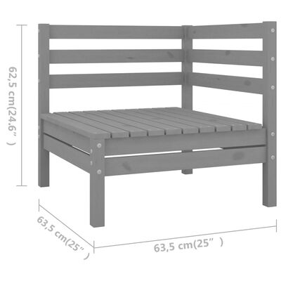 vidaXL 5-delige Loungeset massief grenenhout grijs