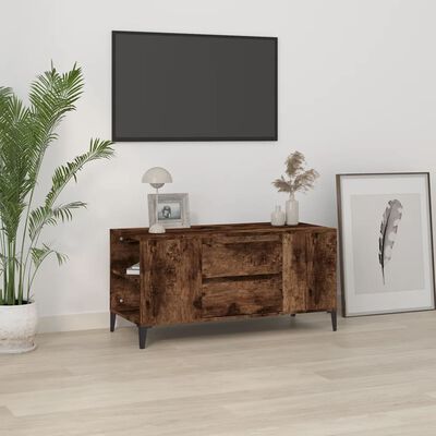 vidaXL Tv-meubel 102x44,5x50 cm bewerkt hout gerookt eikenkleurig