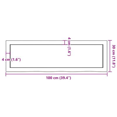 vidaXL Wandschap 100x30x(2-6)cm behandeld massief eikenhout lichtbruin