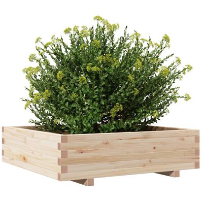 vidaXL Plantenbak 90x90x26,5 cm massief grenenhout