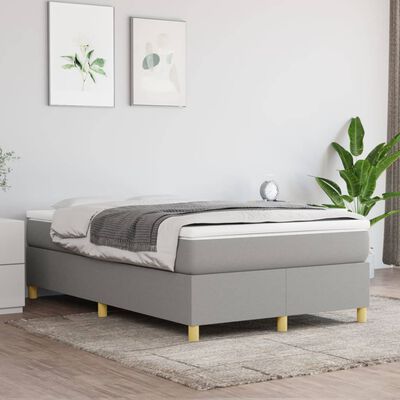 vidaXL Boxspring met matras stof lichtgrijs 120x190 cm