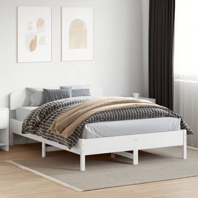 vidaXL Bedframe zonder matras massief grenenhout wit 120x200 cm